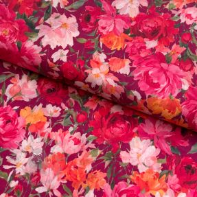 Bombažna tkanina VOILE Tanja flowers digital print