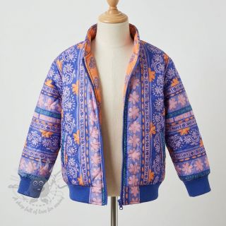 Bombažna tkanina VOILE STEPPED Daria flower purple digital print