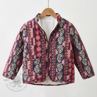 Bombažna tkanina VOILE STEPPED Daria flower aubergine digital print