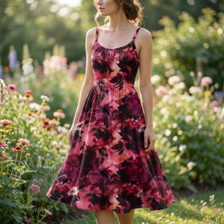 Bombažna tkanina SATIN Zurie flower digital print