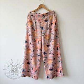 Bombažna tkanina SATIN Penny flower peach digital print