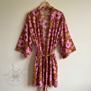 Bombažna tkanina SATIN Flower Kala caramel