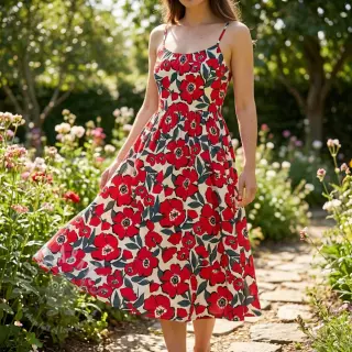 Bombažna tkanina SATIN Flower Kala offwhite