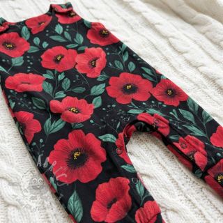 Bombažna tkanina Poppy black digital print