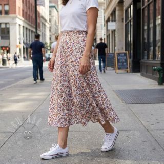 Bombažna tkanina Simie flowers offwhite digital print