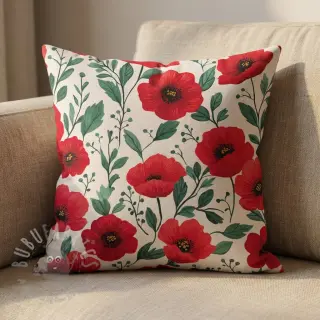 Bombažna tkanina Poppy offwhite digital print