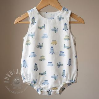 Bombažna tkanina Vehicles white