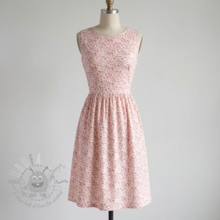 Bombažna tkanina Fine flowers pink