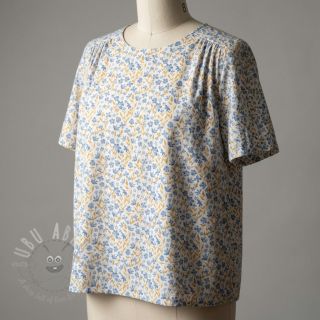 Bombažna tkanina Fine flowers blue