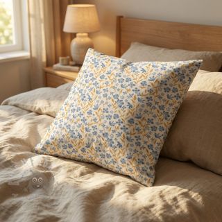 Bombažna tkanina Fine flowers blue