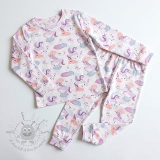 Bombažna tkanina Unicorns love white