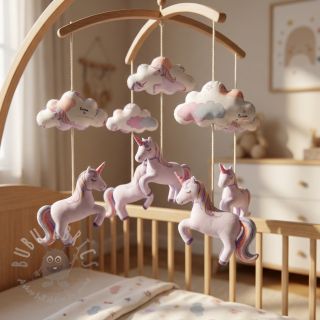 Bombažna tkanina Unicorns love white