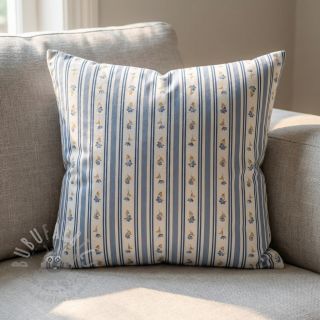 Bombažna tkanina Fine flowers STRIPE blue