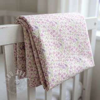 Bombažna tkanina Fine flowers purple