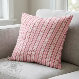 Bombažna tkanina Fine flowers STRIPE pink