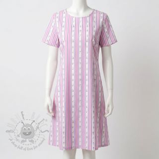 Bombažna tkanina Fine flowers STRIPE purple