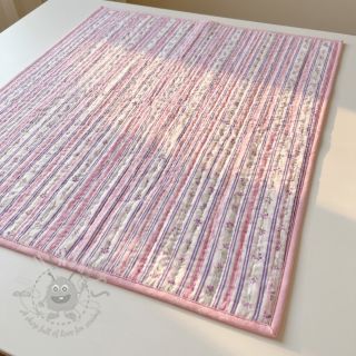 Bombažna tkanina Fine flowers STRIPE purple