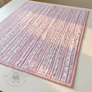 Bombažna tkanina Fine flowers STRIPE purple
