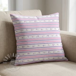 Bombažna tkanina Fine flowers STRIPE purple