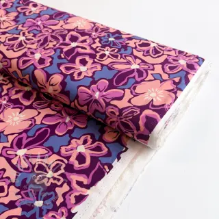 Viskoza STRETCH Flowers Junie purple