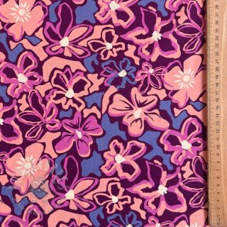 Viskoza STRETCH Flowers Junie purple