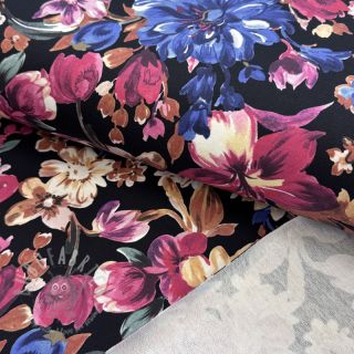 Prevešanka Flower Luna black digital print