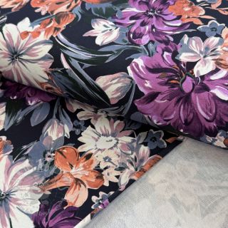 Prevešanka Flower Luna navy digital print