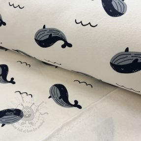 Kosmatena prevešanka JOGGING Whales ecru