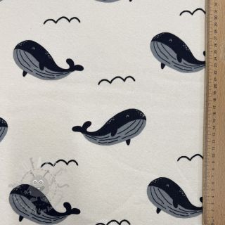 Kosmatena prevešanka JOGGING Whales ecru