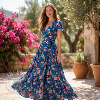 Viskoza STRETCH Flowers Dorothia digital print