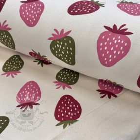 Kosmatena prevešanka JOGGING Strawberries ecru
