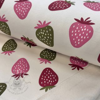 Kosmatena prevešanka JOGGING Strawberries ecru