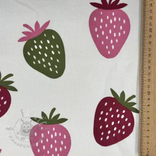 Kosmatena prevešanka JOGGING Strawberries ecru