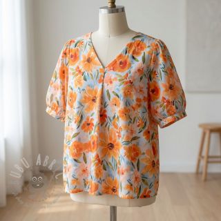 Bombažna tkanina VOILE Sarah flowers digital print