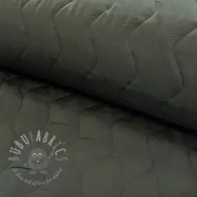 Prešita tkanina ZIG ZAG army green
