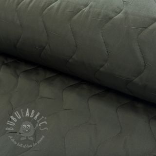 Prešita tkanina ZIG ZAG army green