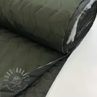 Prešita tkanina ZIG ZAG army green