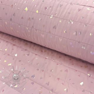 Prešita tkanina FOIL Hearts