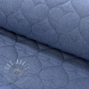 Prešita tkanina DENIM Hearts