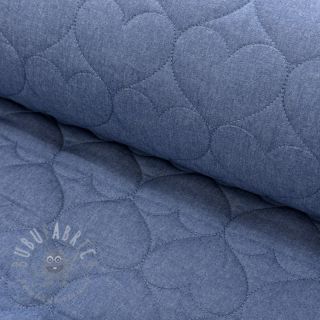 Prešita tkanina DENIM Hearts