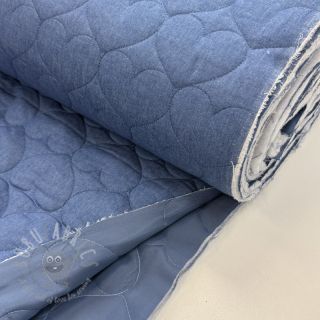 Prešita tkanina DENIM Hearts