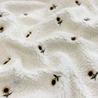 Plaščevina TEDDY JACQUARD EMBROIDERY Sunflower