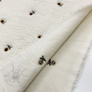 Plaščevina TEDDY JACQUARD EMBROIDERY Sunflower