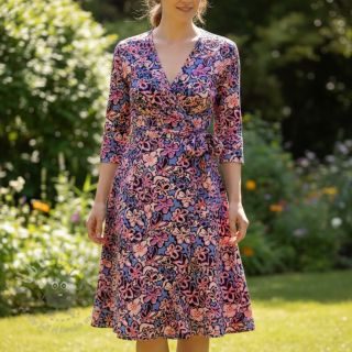 Viskoza STRETCH Flowers Junie black