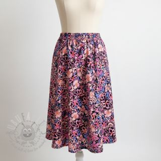 Viskoza STRETCH Flowers Junie black