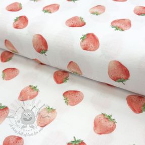 Dvoslojna gaza/muslin Strawberries digital print