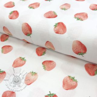 Dvoslojna gaza/muslin Strawberries digital print