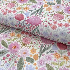 Dvoslojna gaza/muslin Flowers pink dream digital print