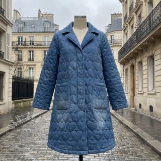 Prešita tkanina DENIM Hearts