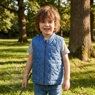 Prešita tkanina DENIM Hearts